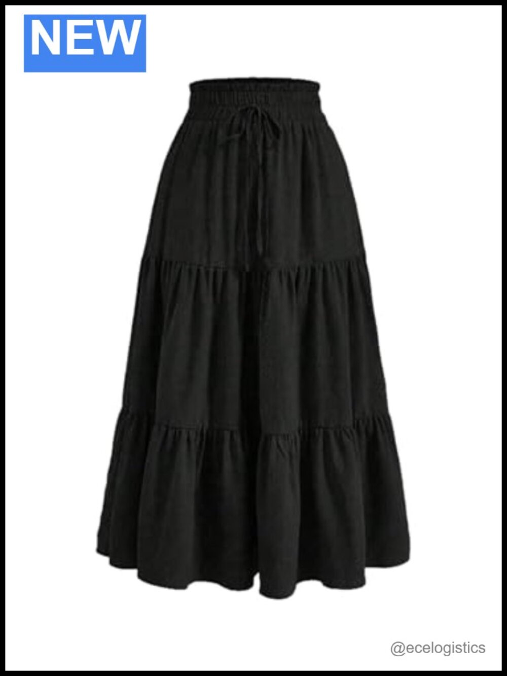 Flowy Tiered Maxi Skirt High Waisted A-Line Ruffle Vacation Spring